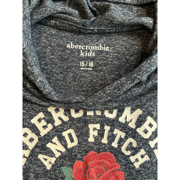 Abercrombie Kids Hoodie Girls 15/16 Rose Graphic Lightweight Long Sleeve Top - Picture 2 of 6